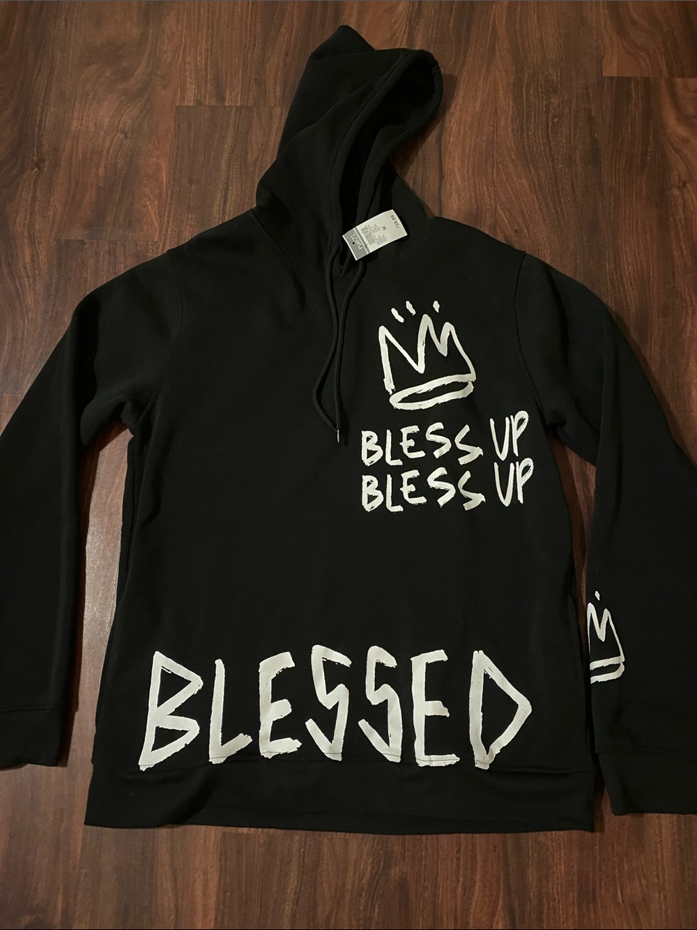 Rue21 Black Hoodie with White 'Blessed' Graphic